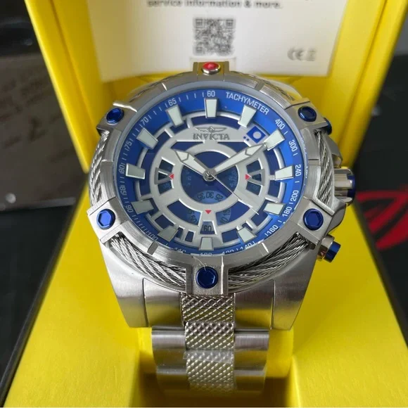 Invicta Silver and Blue Men's Watch